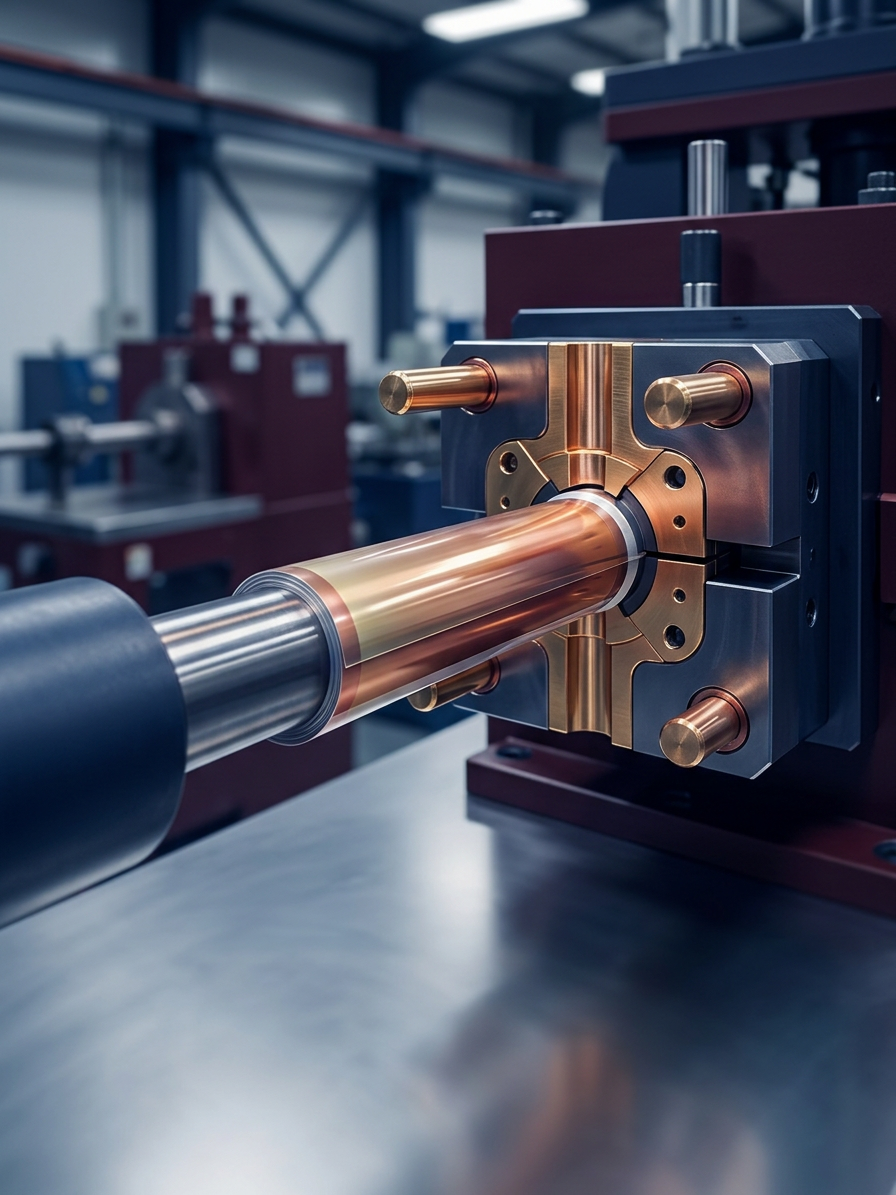 Heading mold and shoulder welding mandrel tooling station
